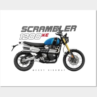 Triumph Scrambler 1200 XE 20 blue, sl Posters and Art